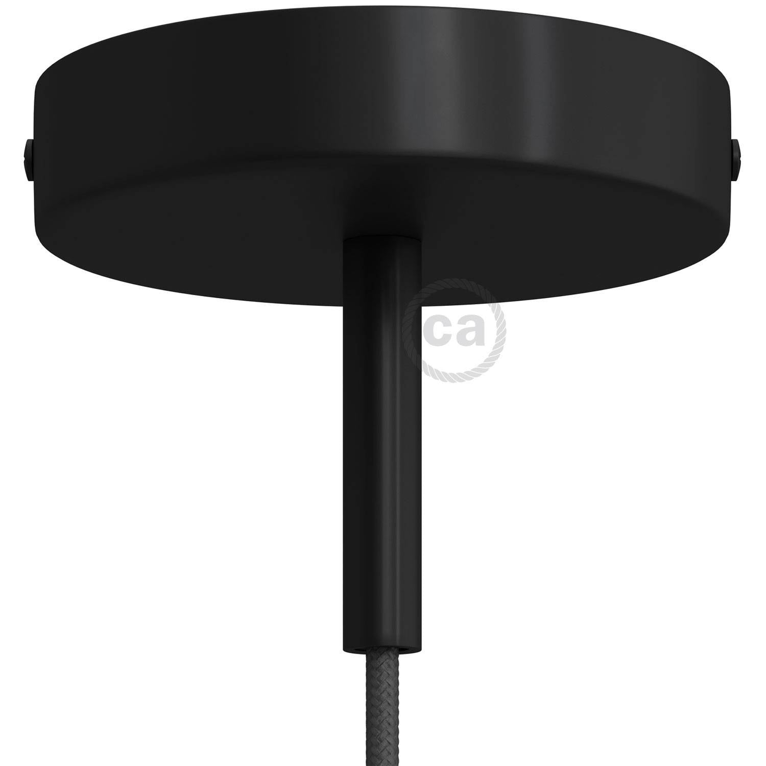 Válcový kovový stropní baldachýn průměr 120 mm s 7cm kabelovou průchodkou