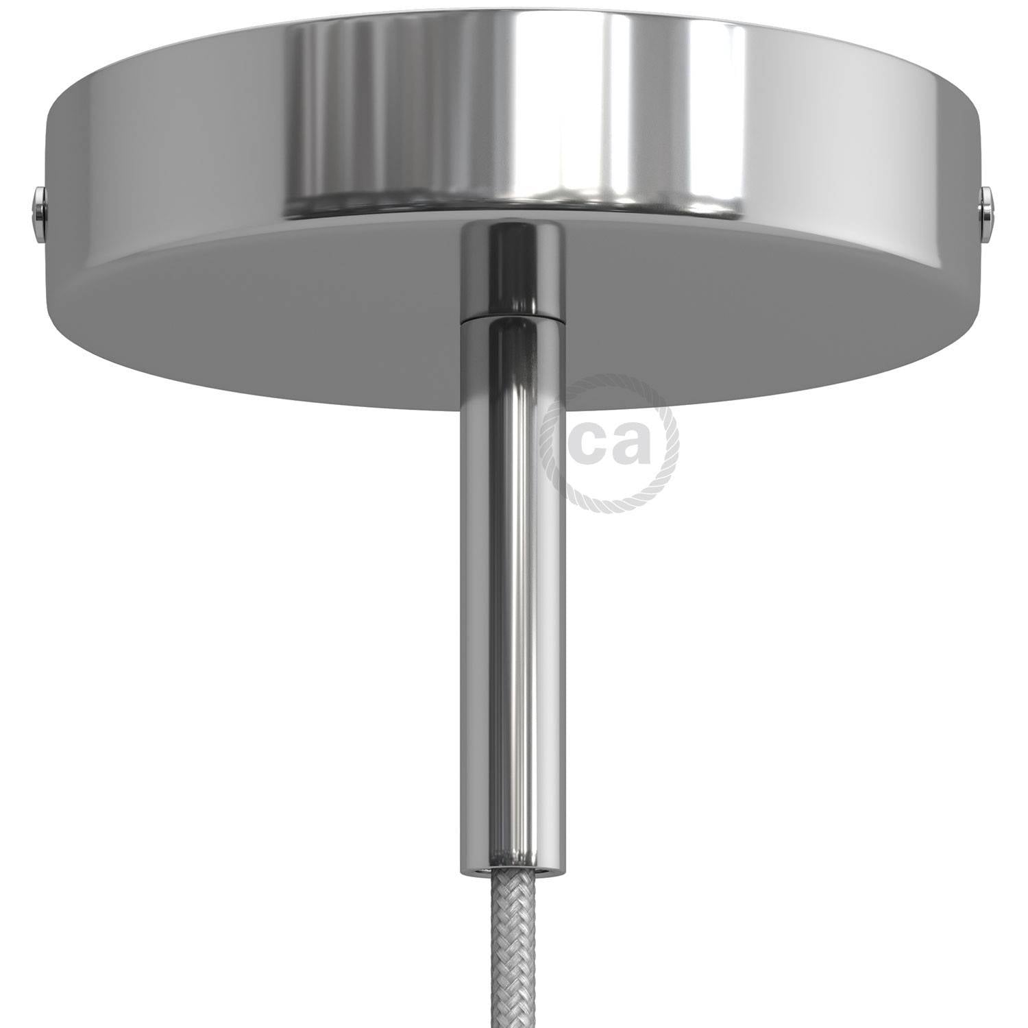 Válcový kovový stropní baldachýn průměr 120 mm s 7cm kabelovou průchodkou