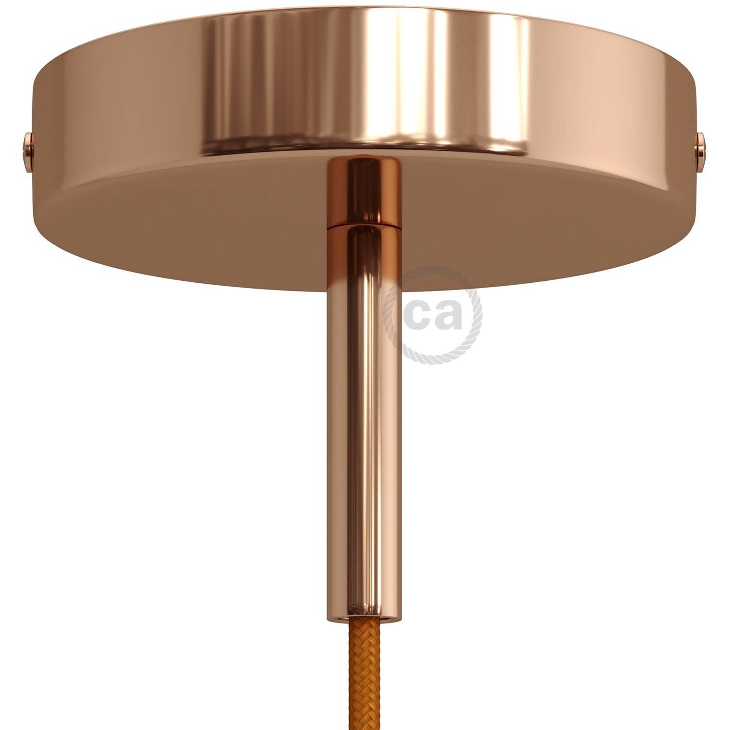 Válcový kovový stropní baldachýn průměr 120 mm s 7cm kabelovou průchodkou