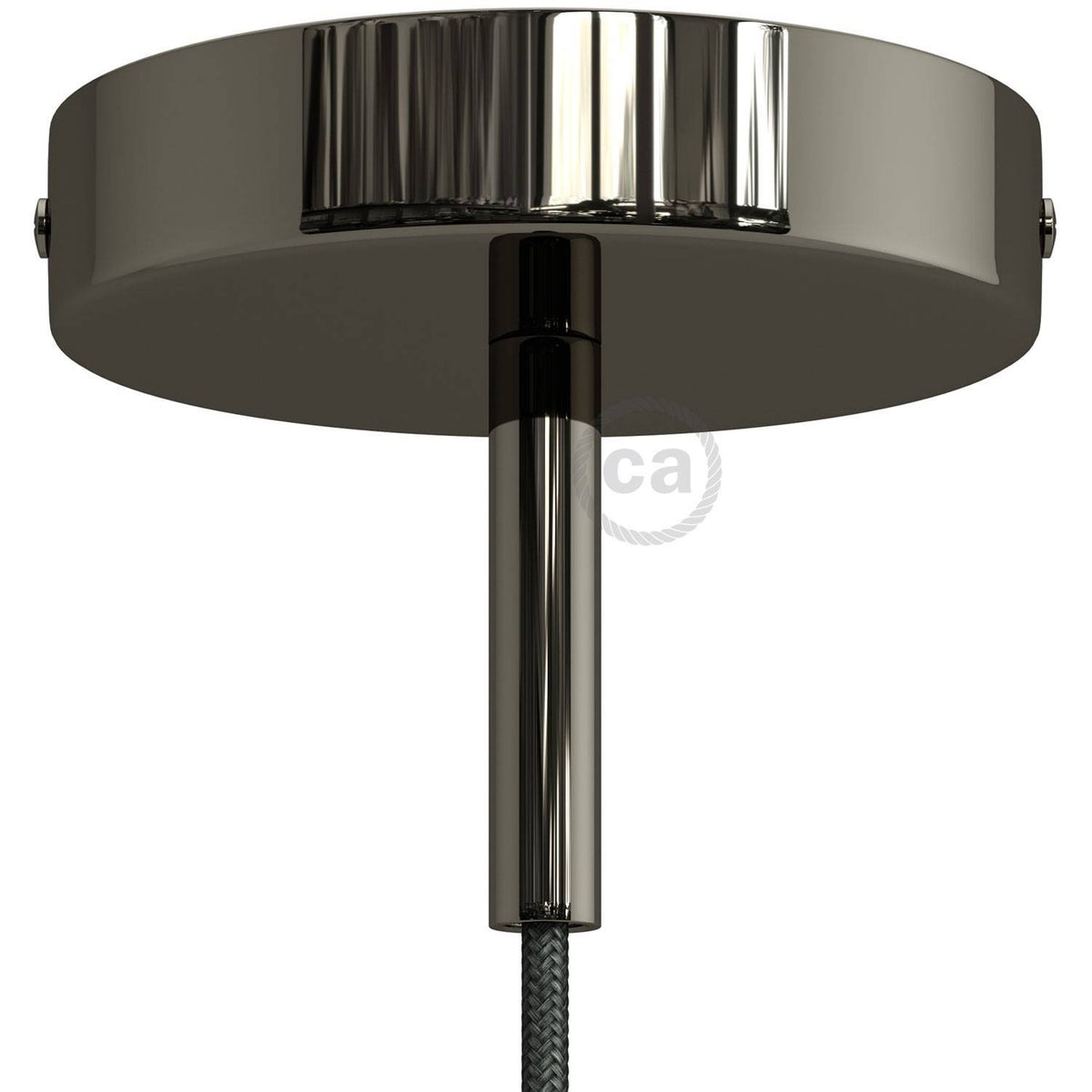 Válcový kovový stropní baldachýn průměr 120 mm s 7cm kabelovou průchodkou