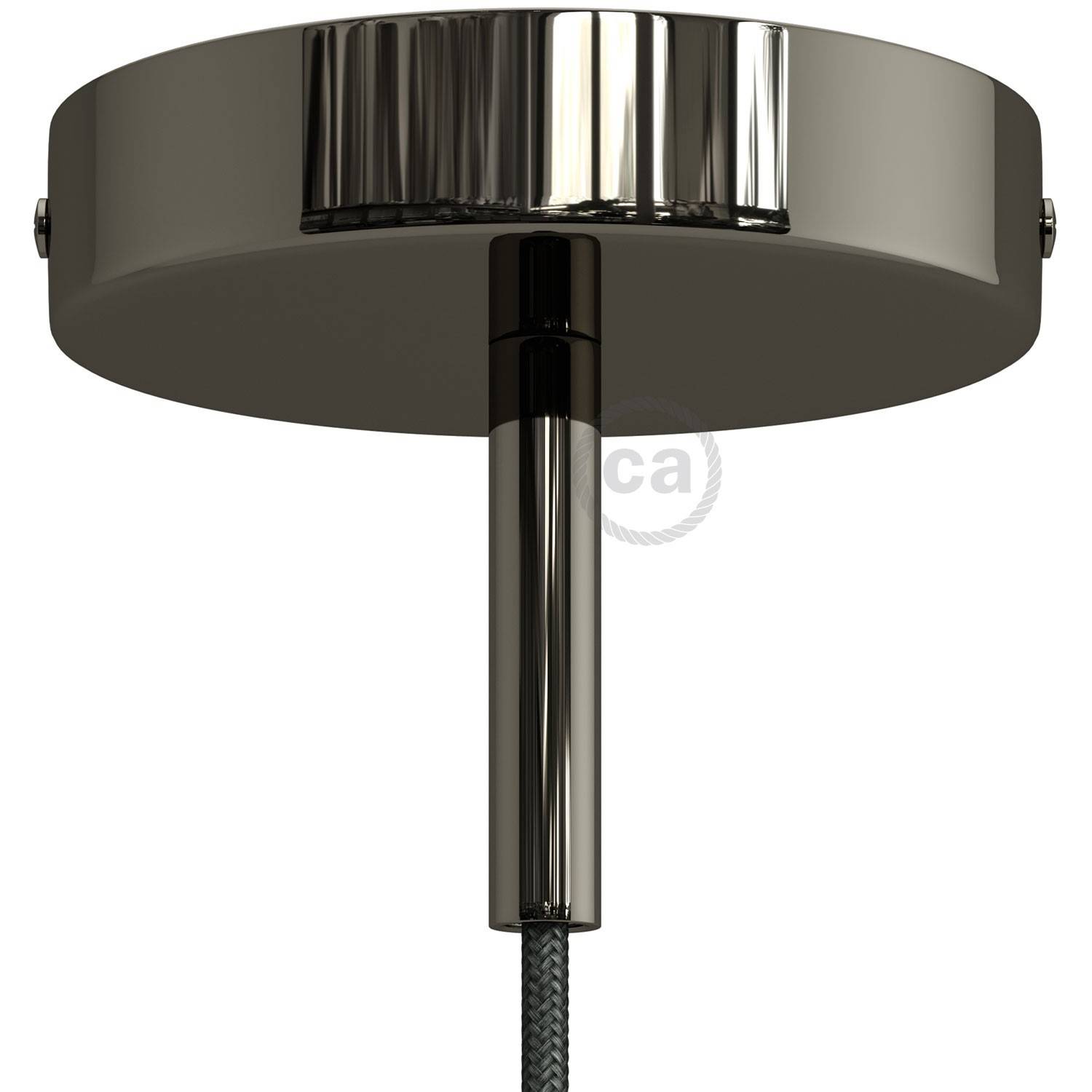 Válcový kovový stropní baldachýn průměr 120 mm s 7cm kabelovou průchodkou