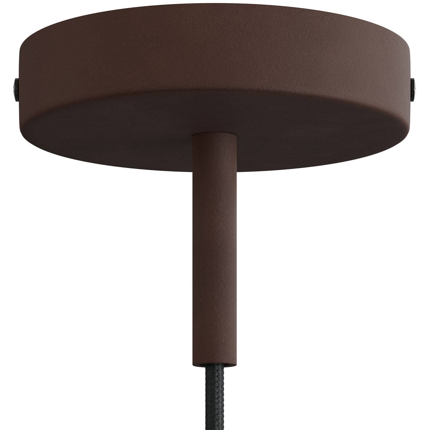 Válcový kovový stropní baldachýn průměr 120 mm s 7cm kabelovou průchodkou
