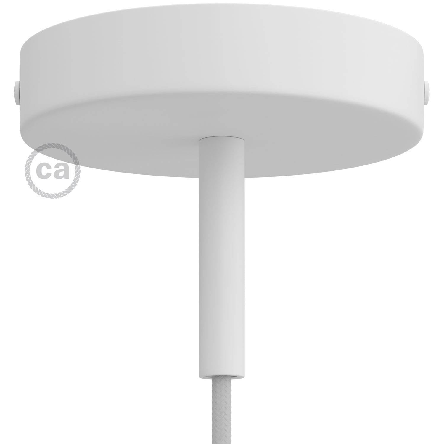 Válcový kovový stropní baldachýn průměr 120 mm s 7cm kabelovou průchodkou
