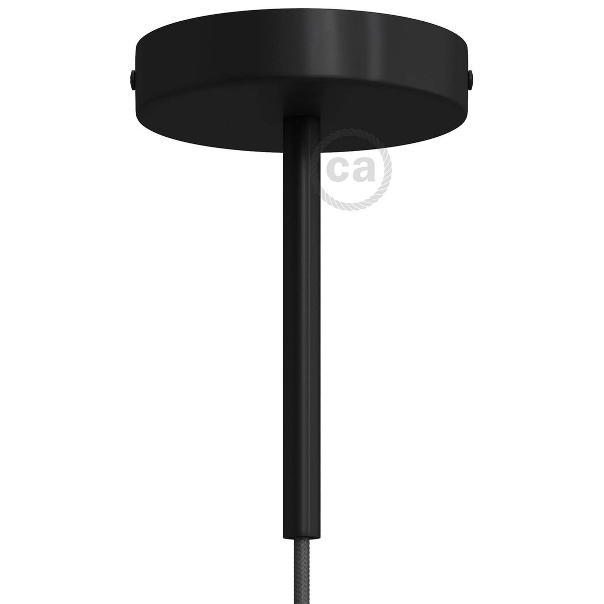 Válcový kovový stropní baldachýn průměr 120 mm s 15cm kabelovou průchodkou
