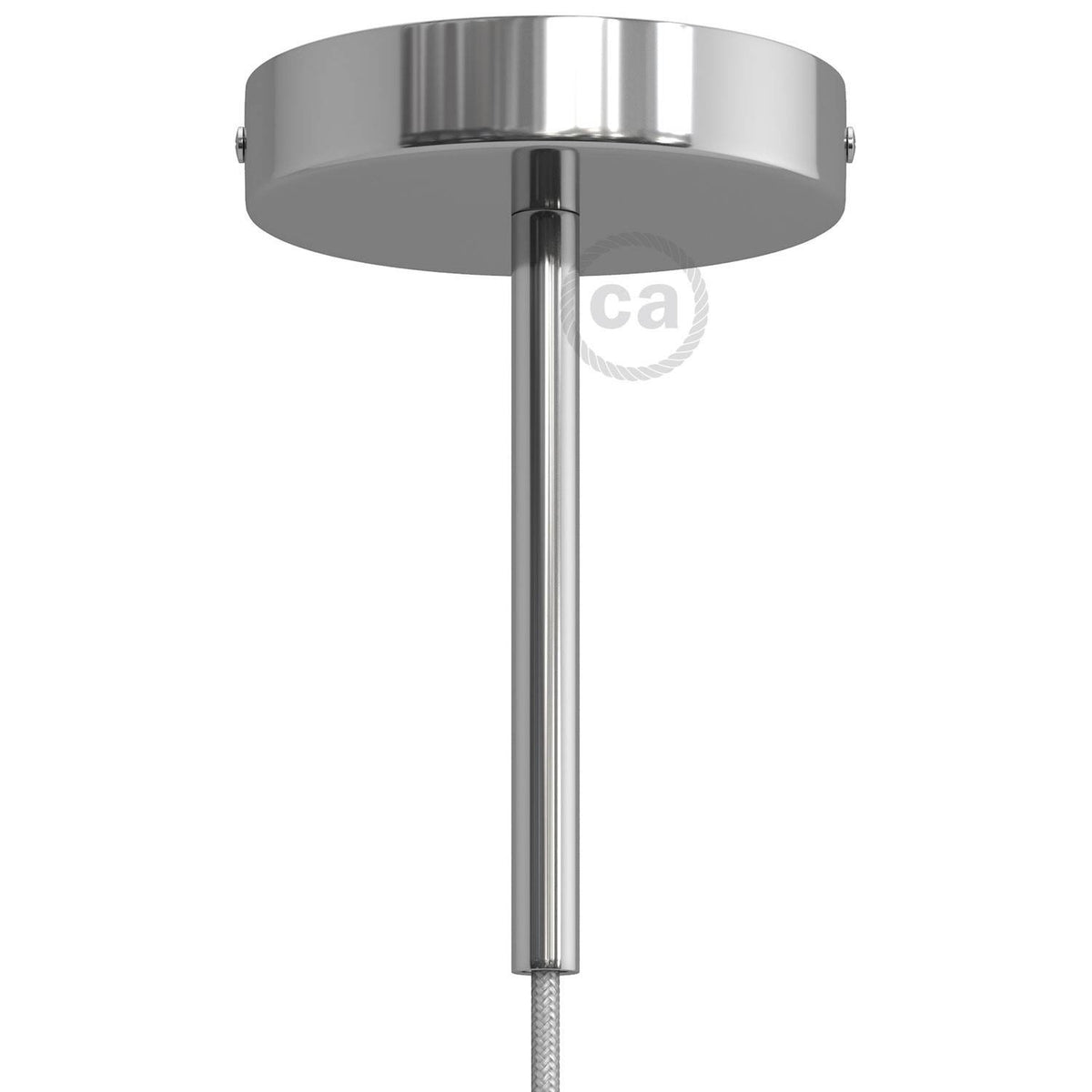 Válcový kovový stropní baldachýn průměr 120 mm s 15cm kabelovou průchodkou