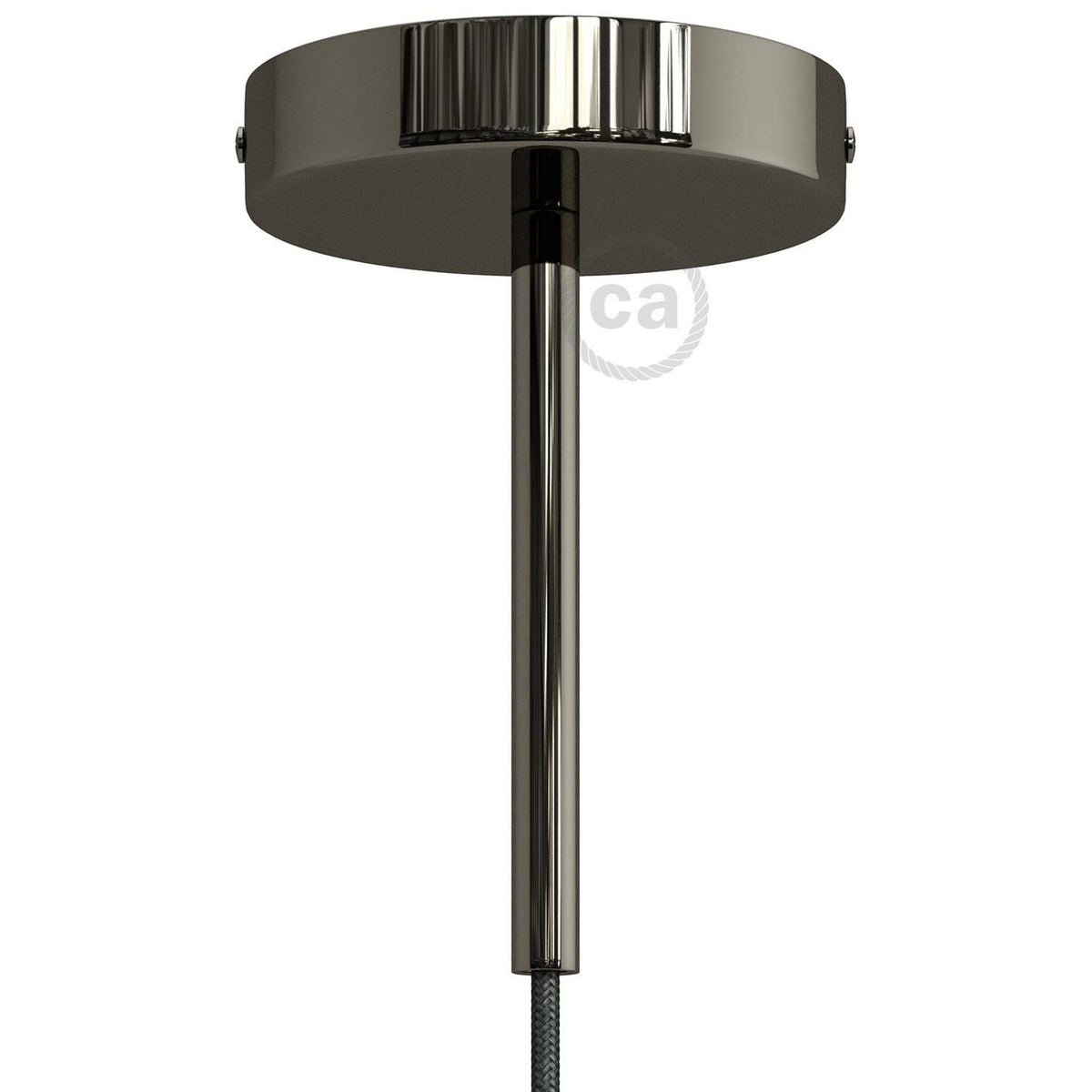 Válcový kovový stropní baldachýn průměr 120 mm s 15cm kabelovou průchodkou