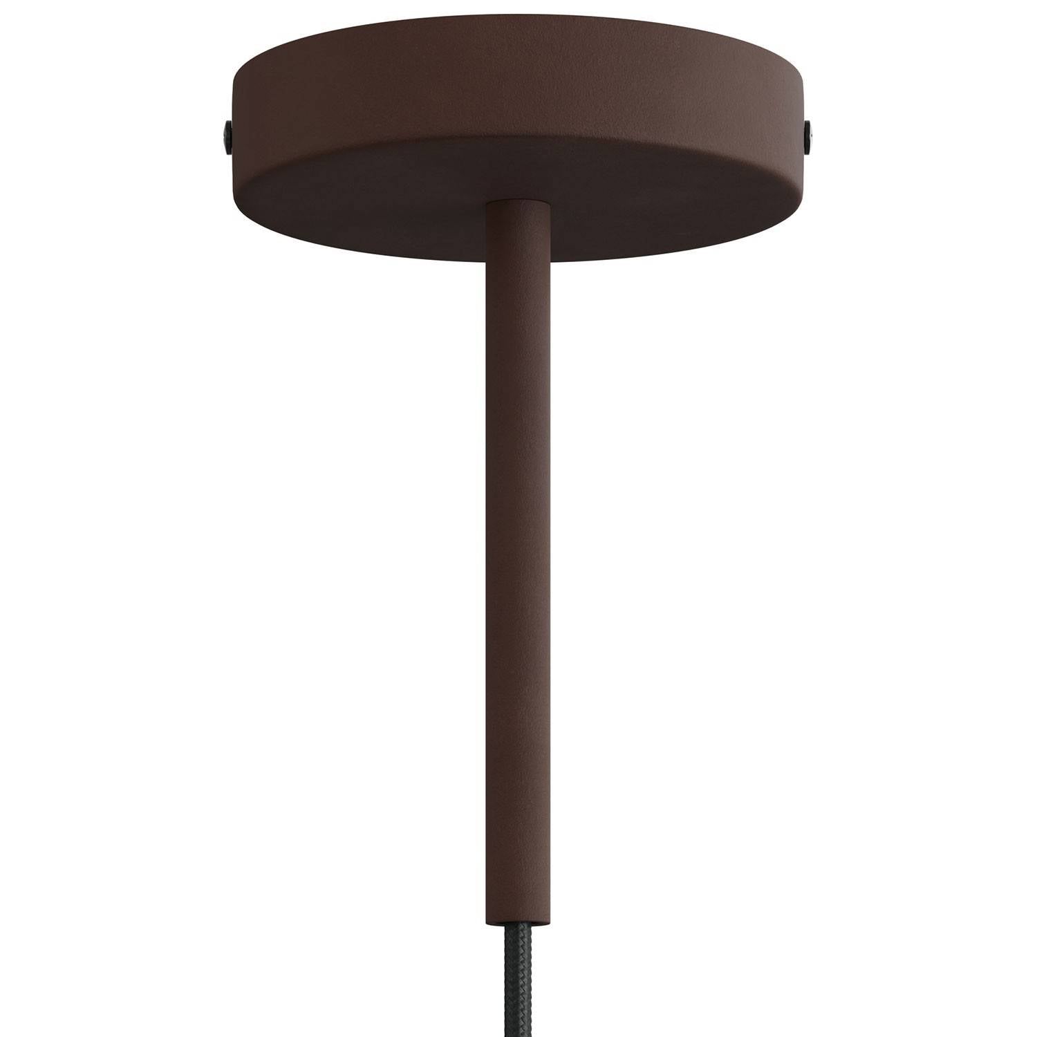 Válcový kovový stropní baldachýn průměr 120 mm s 15cm kabelovou průchodkou