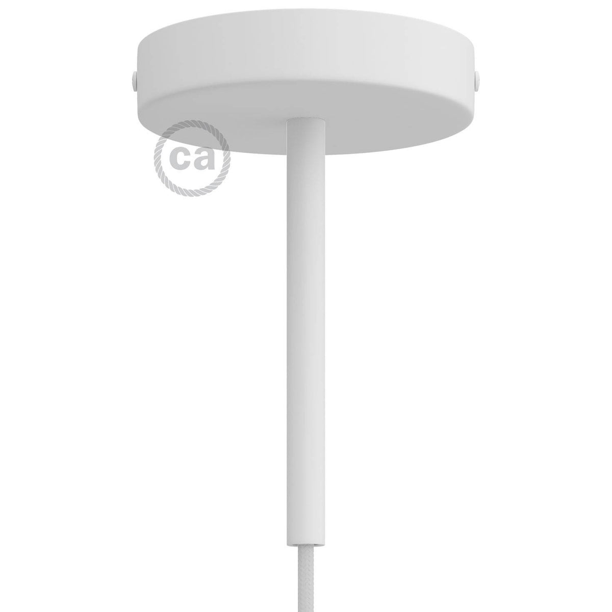 Válcový kovový stropní baldachýn průměr 120 mm s 15cm kabelovou průchodkou