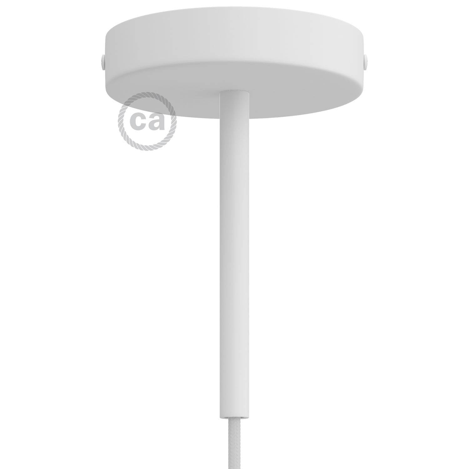 Válcový kovový stropní baldachýn průměr 120 mm s 15cm kabelovou průchodkou