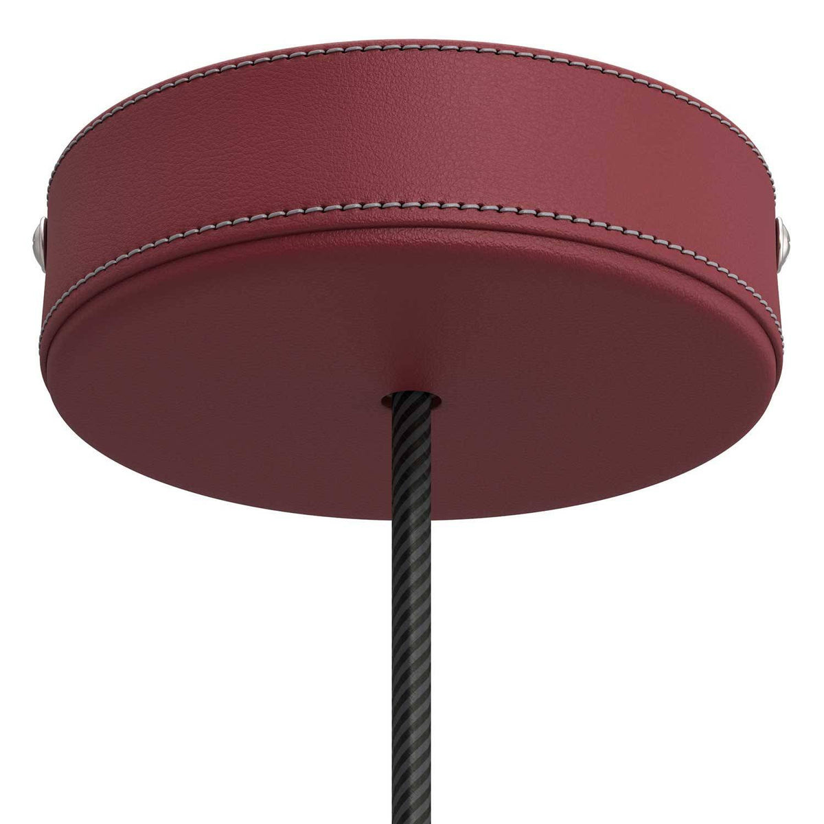 Dřevěný stropní baldachýn potažený kůží, Ø 124 mm, H 36 mm