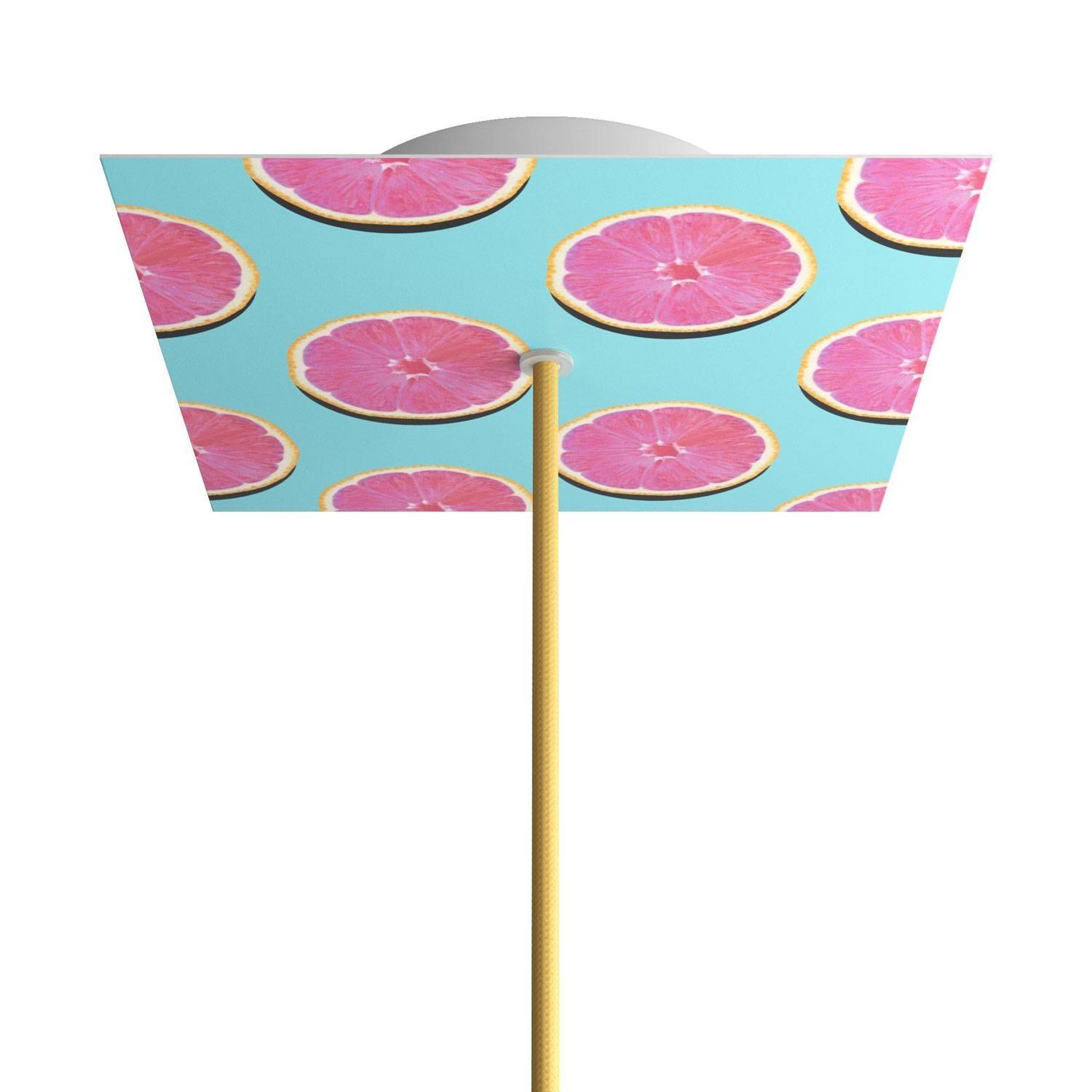 Čtvercový stropní baldachýn Rose-One System, 200 mm, kovový