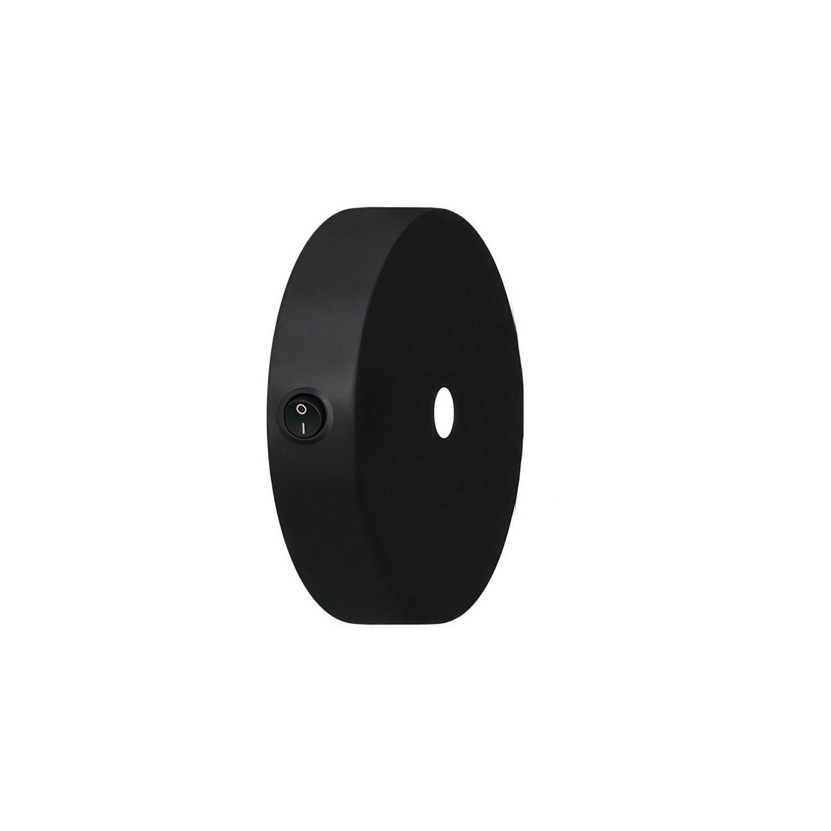 Malý černý kovový stropní baldachýn s vypínačem, průměr 83 mm