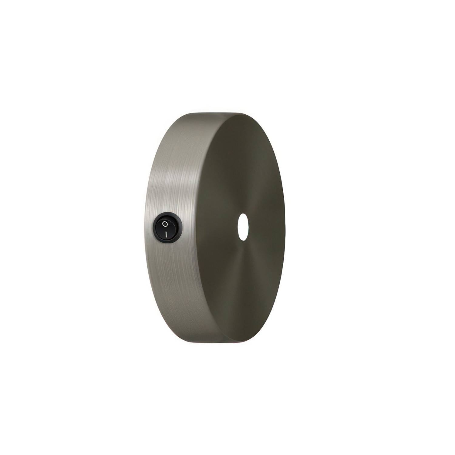 Malý černý kovový stropní baldachýn s vypínačem, průměr 83 mm
