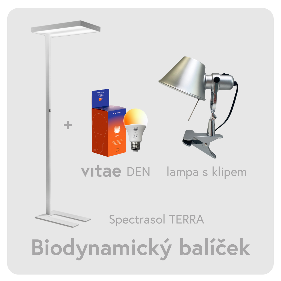 Biodynamický balíček - lampa Spectrasol TERRA + Vitae DEN a lampa s klipem