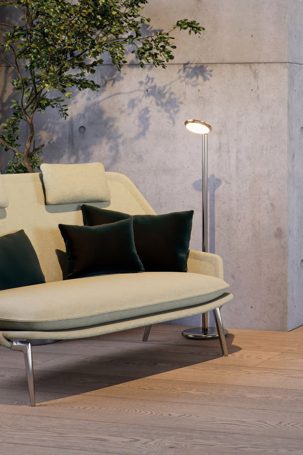 Parrot Floor GRAU – Polished v obývacím prostoru