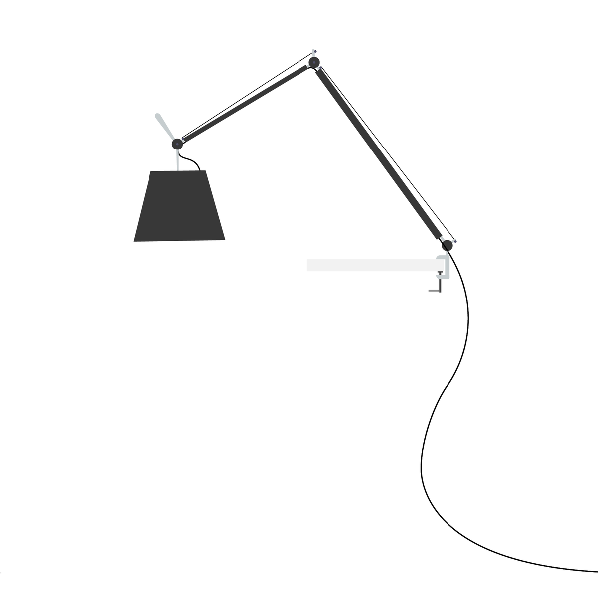 Artemide Tolomeo Mega těleso – Černá · vypínač