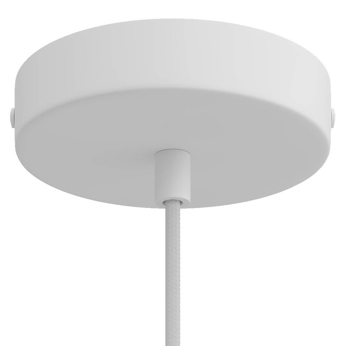 Válcový kovový stropní baldachýn 120 mm s 1 otvorem, Matná bílá / Válcová / NE