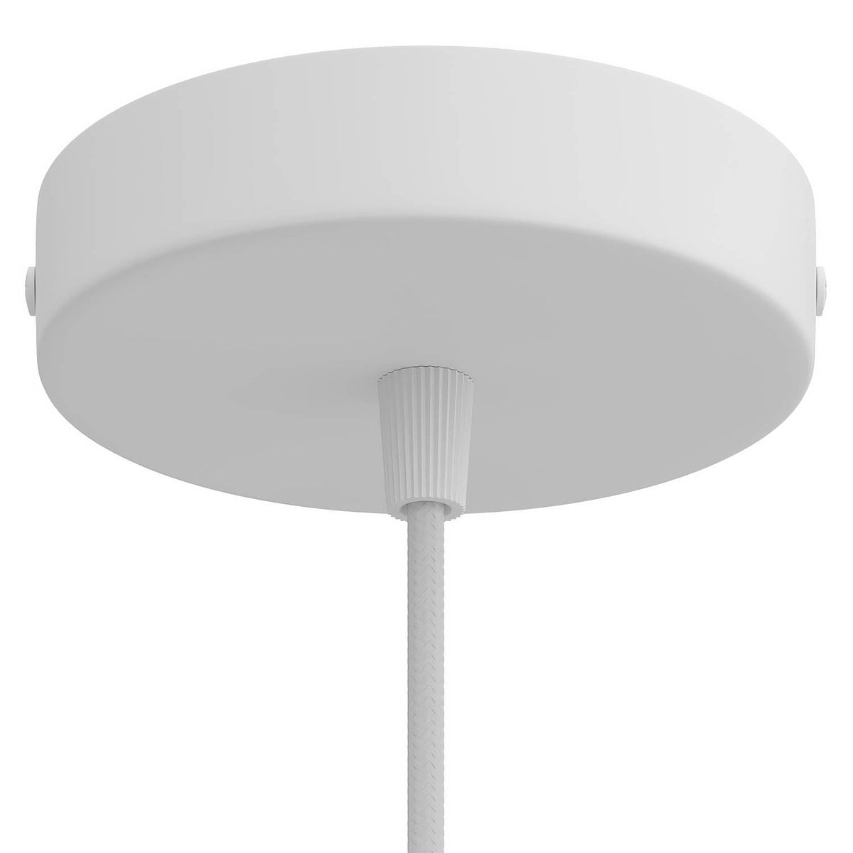Válcový kovový stropní baldachýn 120 mm s 1 otvorem, Matná bílá / Kuželová / NE