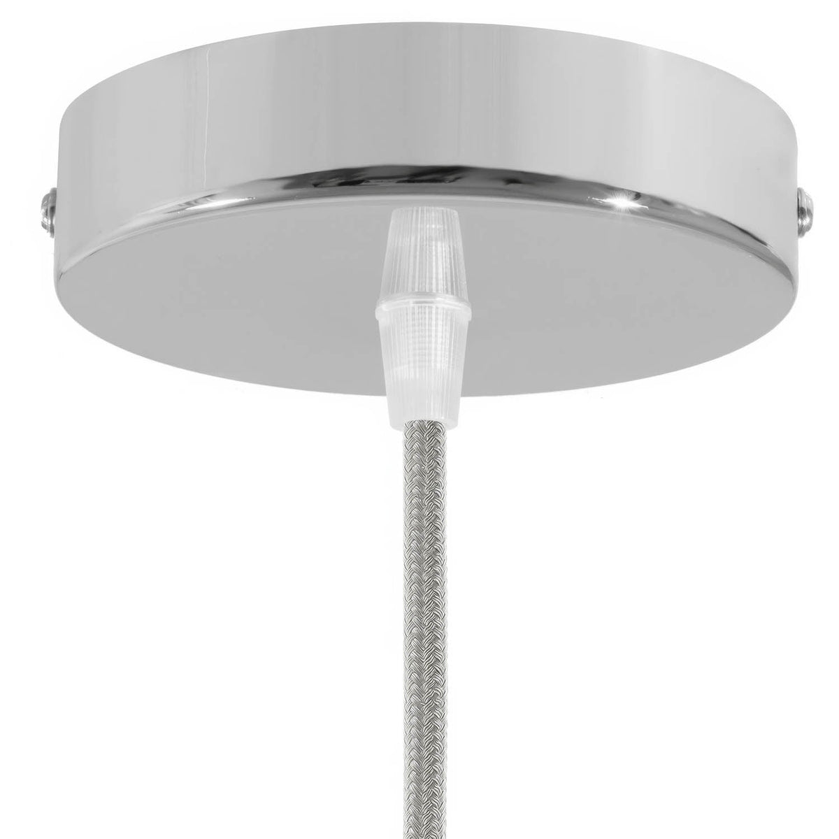 Válcový kovový stropní baldachýn 120 mm s 1 otvorem, Chrom / Kuželová / NE