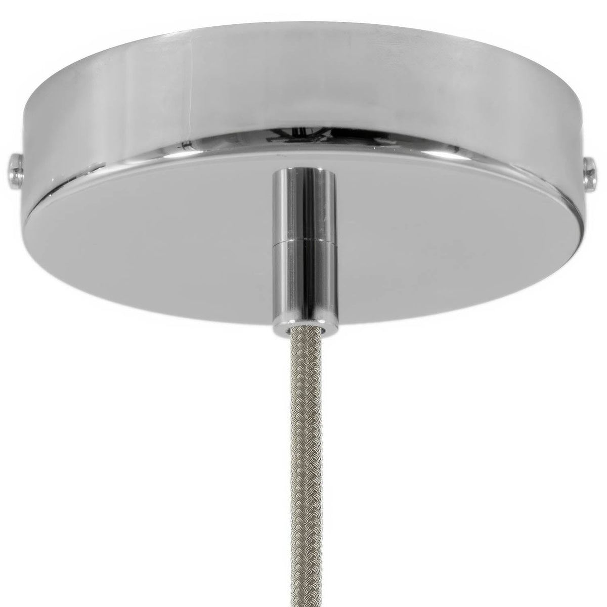 Válcový kovový stropní baldachýn 120 mm s 1 otvorem, Chrom / Válcová / NE