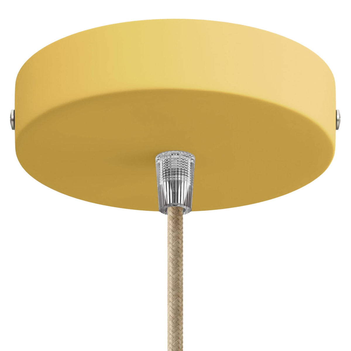 Válcový kovový stropní baldachýn 120 mm s 1 otvorem, Hořčicová žlutá / Kuželová / NE
