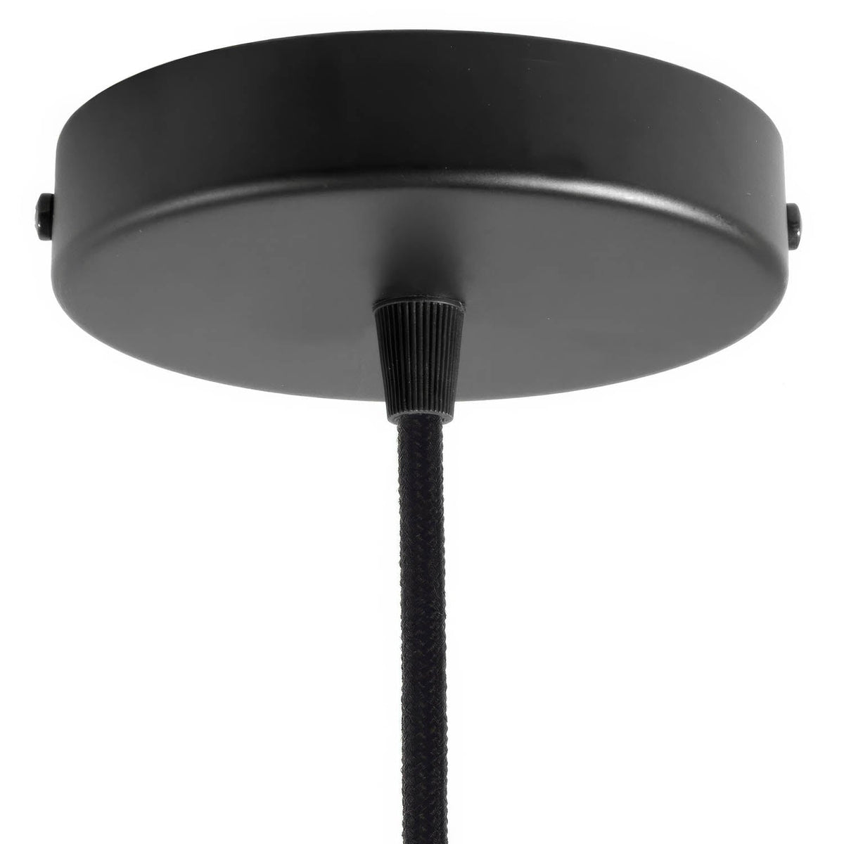 Válcový kovový stropní baldachýn 120 mm s 1 otvorem, Černá / Kuželová / NE