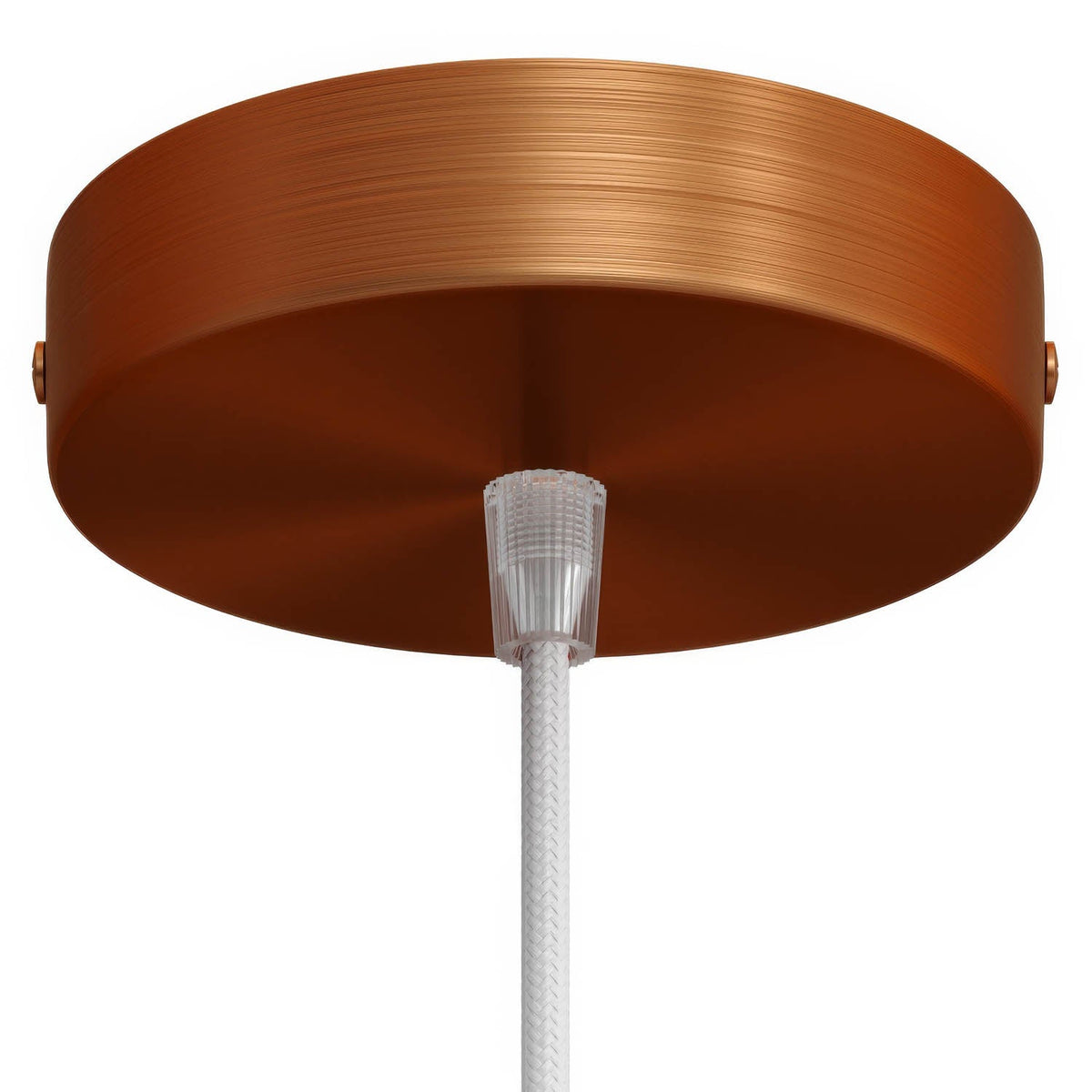 Válcový kovový stropní baldachýn 120 mm s 1 otvorem, Matný měď / Kuželová / NE