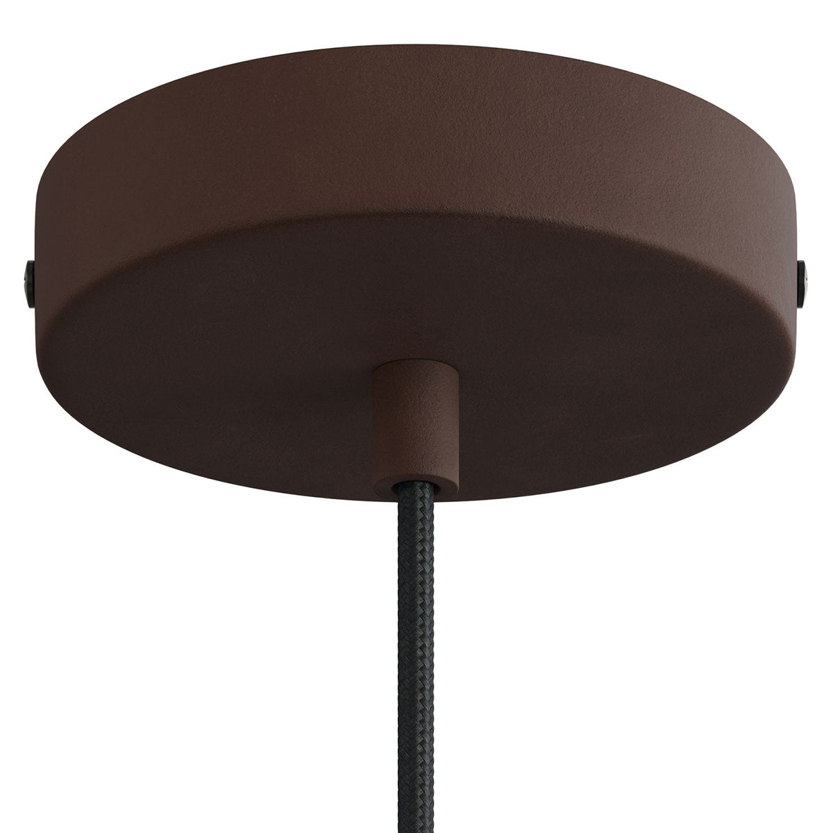 Válcový kovový stropní baldachýn 120 mm s 1 otvorem, Lakovaná tmavá rez / Válcová / NE