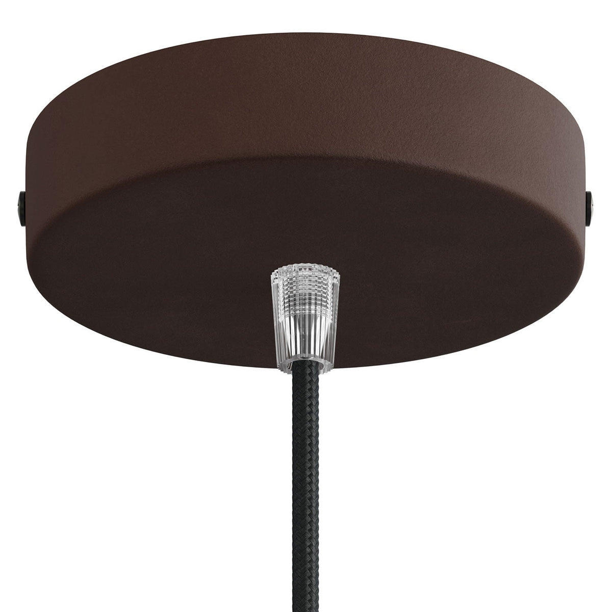 Válcový kovový stropní baldachýn 120 mm s 1 otvorem, Lakovaná tmavá rez / Kuželová / NE