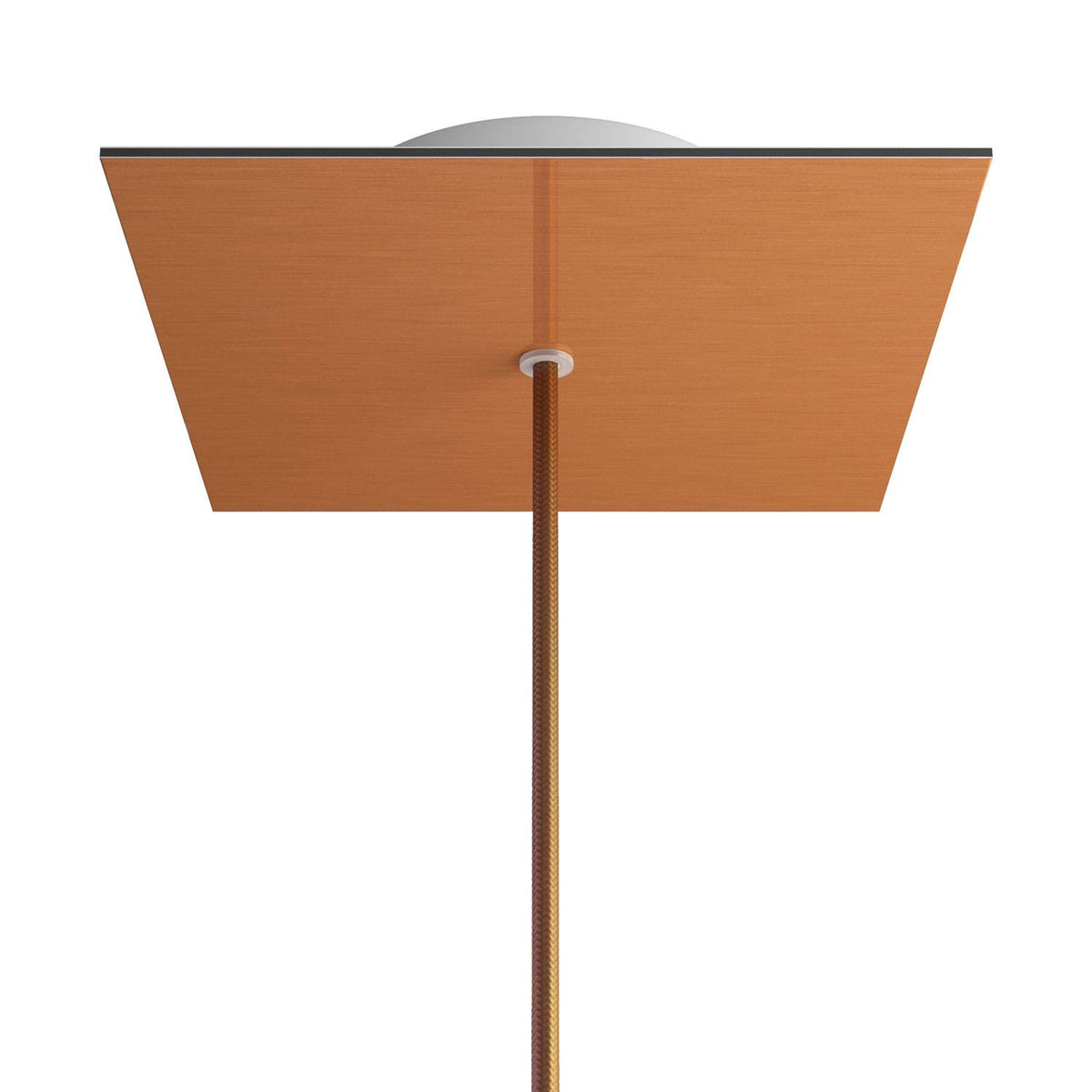 Čtvercový stropní baldachýn Rose-One System, 200 mm, kovový, Hladký měděný Dibond / Bílá