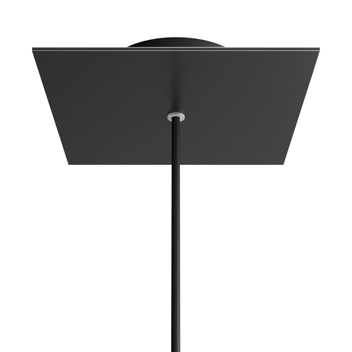 Čtvercový stropní baldachýn Rose-One System, 200 mm, kovový, Matná černá / Černá
