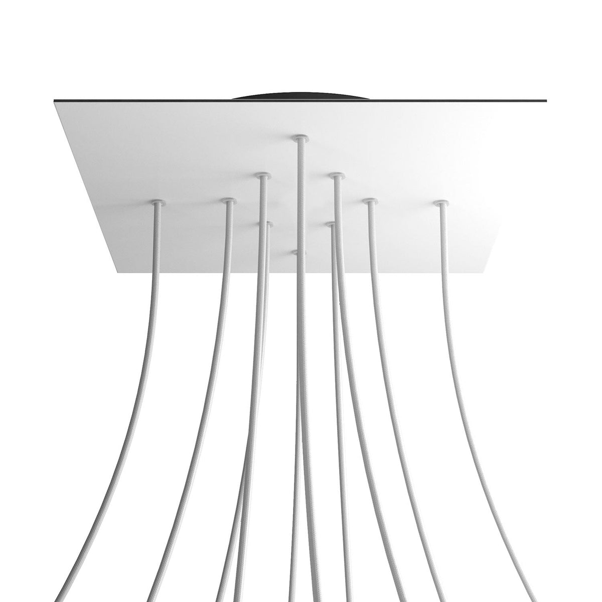 Čtvercový stropní baldachýn Rose-One System - průměr 300 mm, kovový materiál, Matná bílá / Černá
