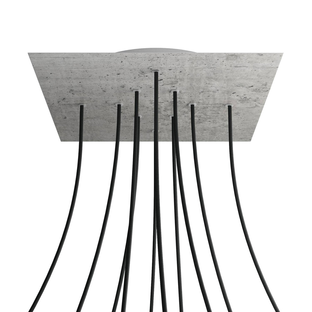 Čtvercový stropní baldachýn Rose-One System - průměr 300 mm, kovový materiál, Beton / Bílá