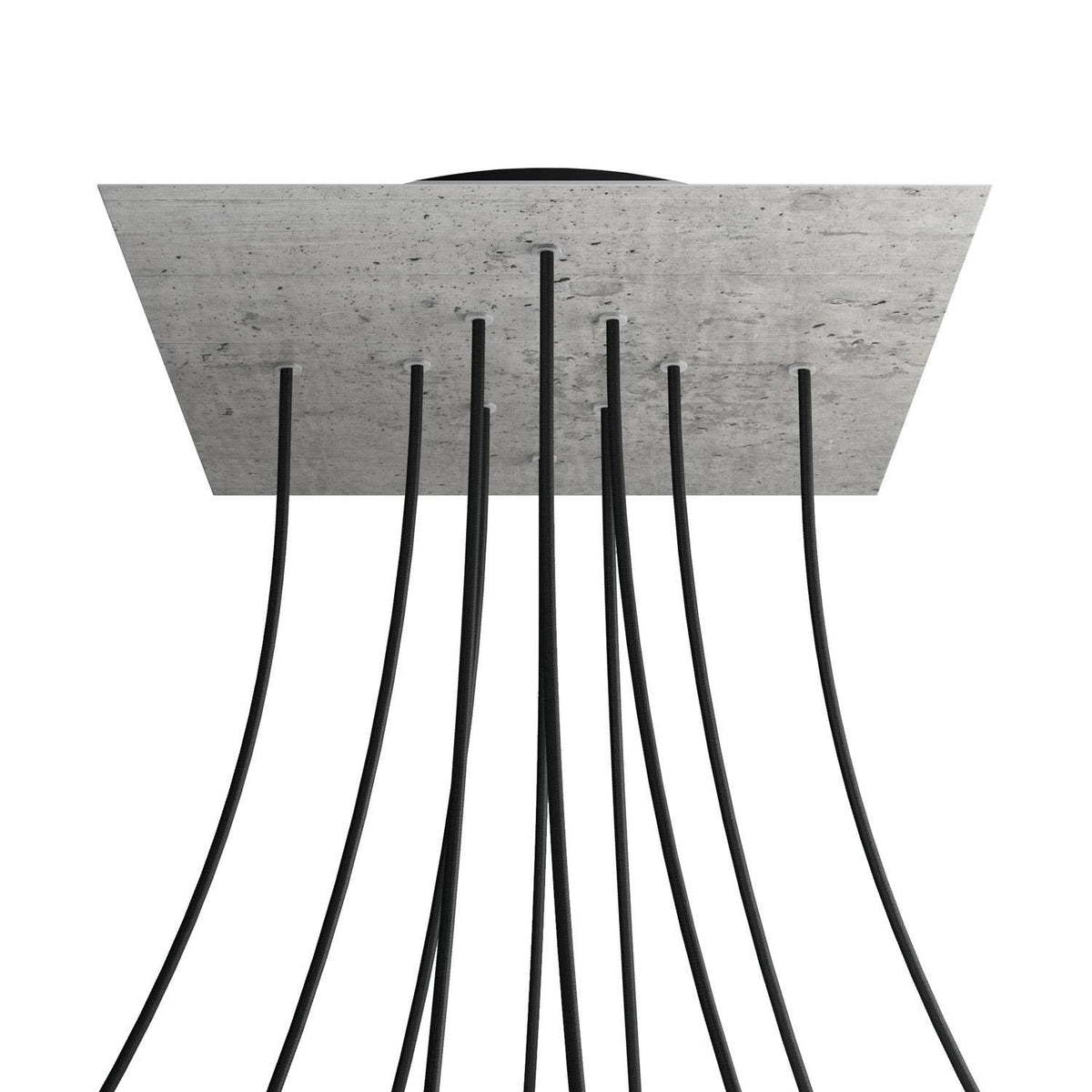 Čtvercový stropní baldachýn Rose-One System - průměr 300 mm, kovový materiál, Beton / Černá