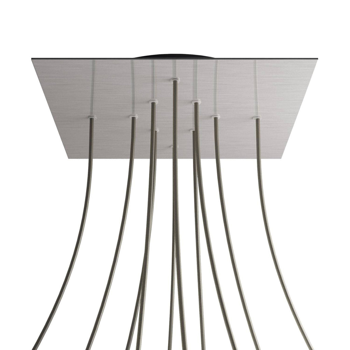 Čtvercový stropní baldachýn Rose-One System - průměr 300 mm, kovový materiál, Hladký ocelový Dibond / Černá