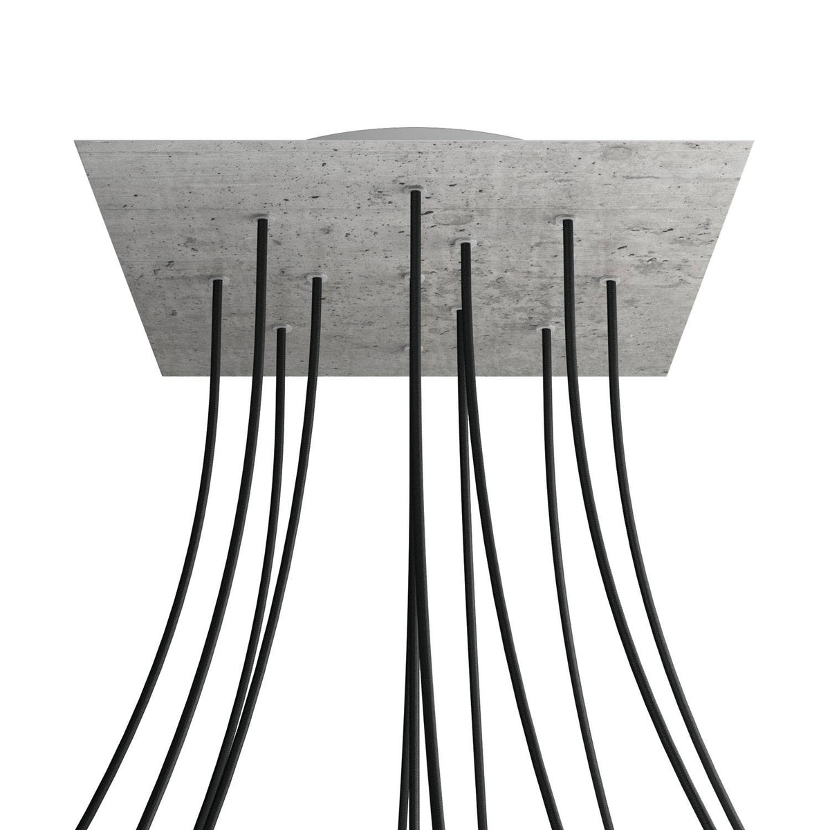 Čtvercový stropní baldachýn Rose-One System - průměr 400 mm, kovový materiál, Beton / Bílá