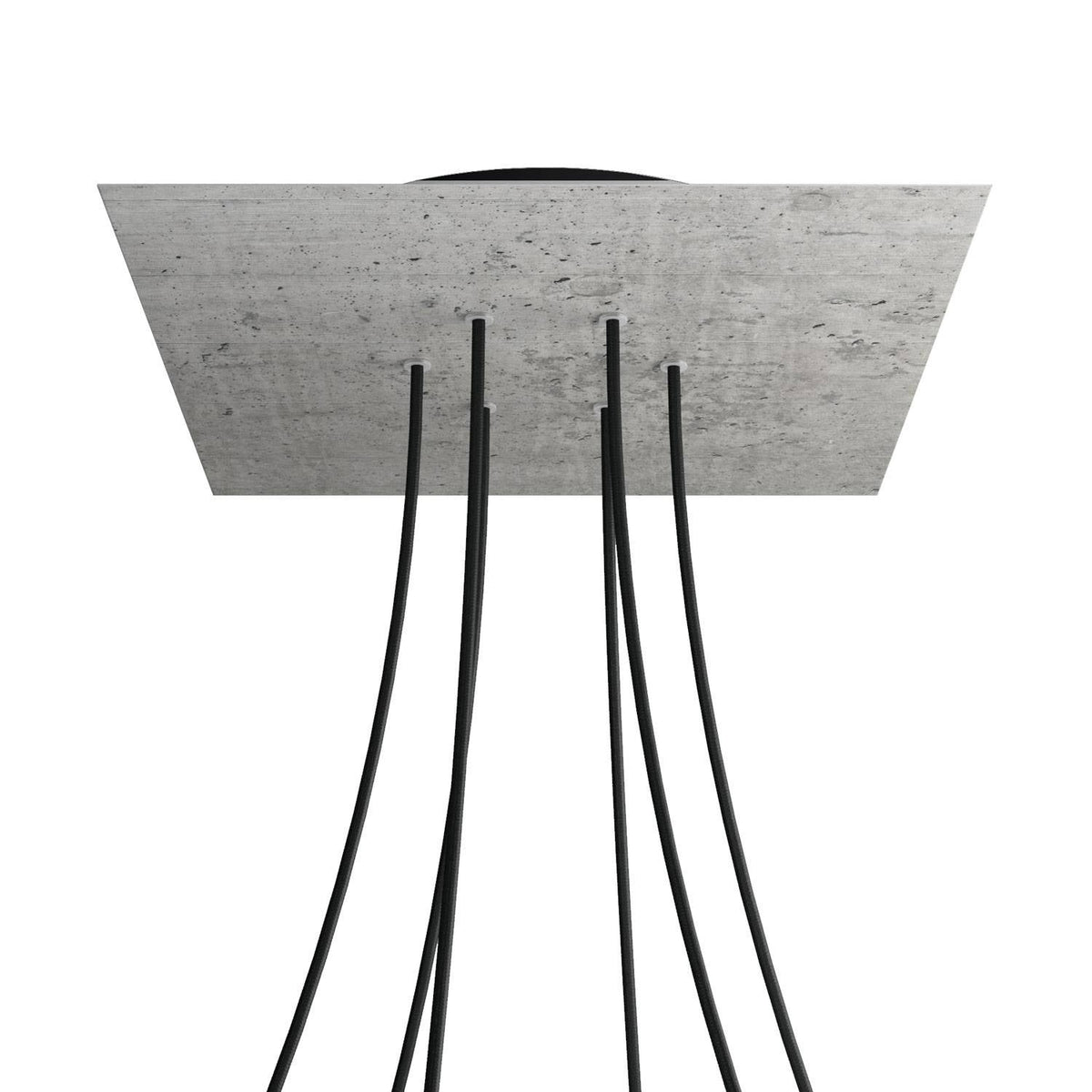 Čtvercový stropní baldachýn Rose-One System - průměr 300 mm, kovový materiál, Beton / Černá