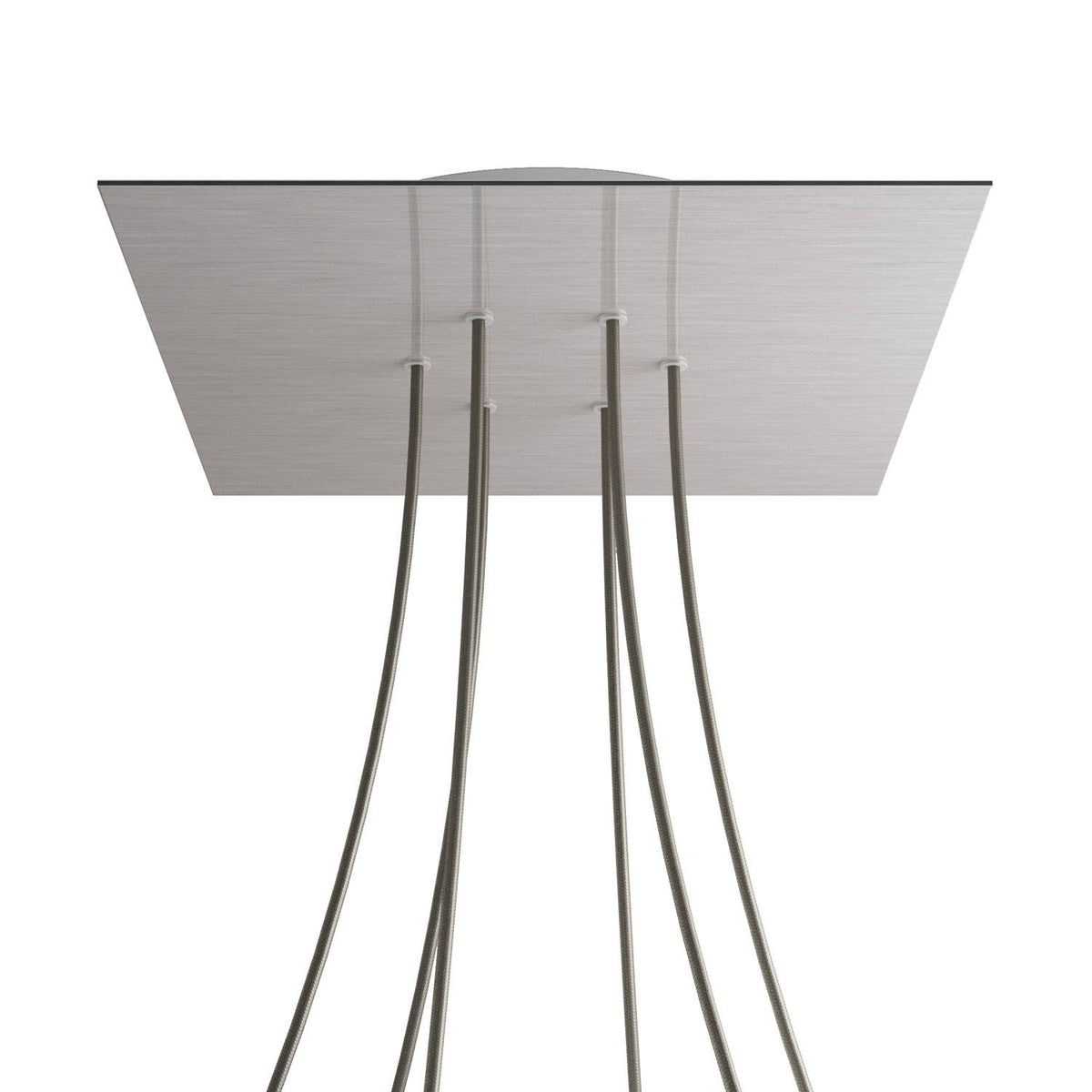 Čtvercový stropní baldachýn Rose-One System - průměr 300 mm, kovový materiál, Hladký ocelový Dibond / Bílá