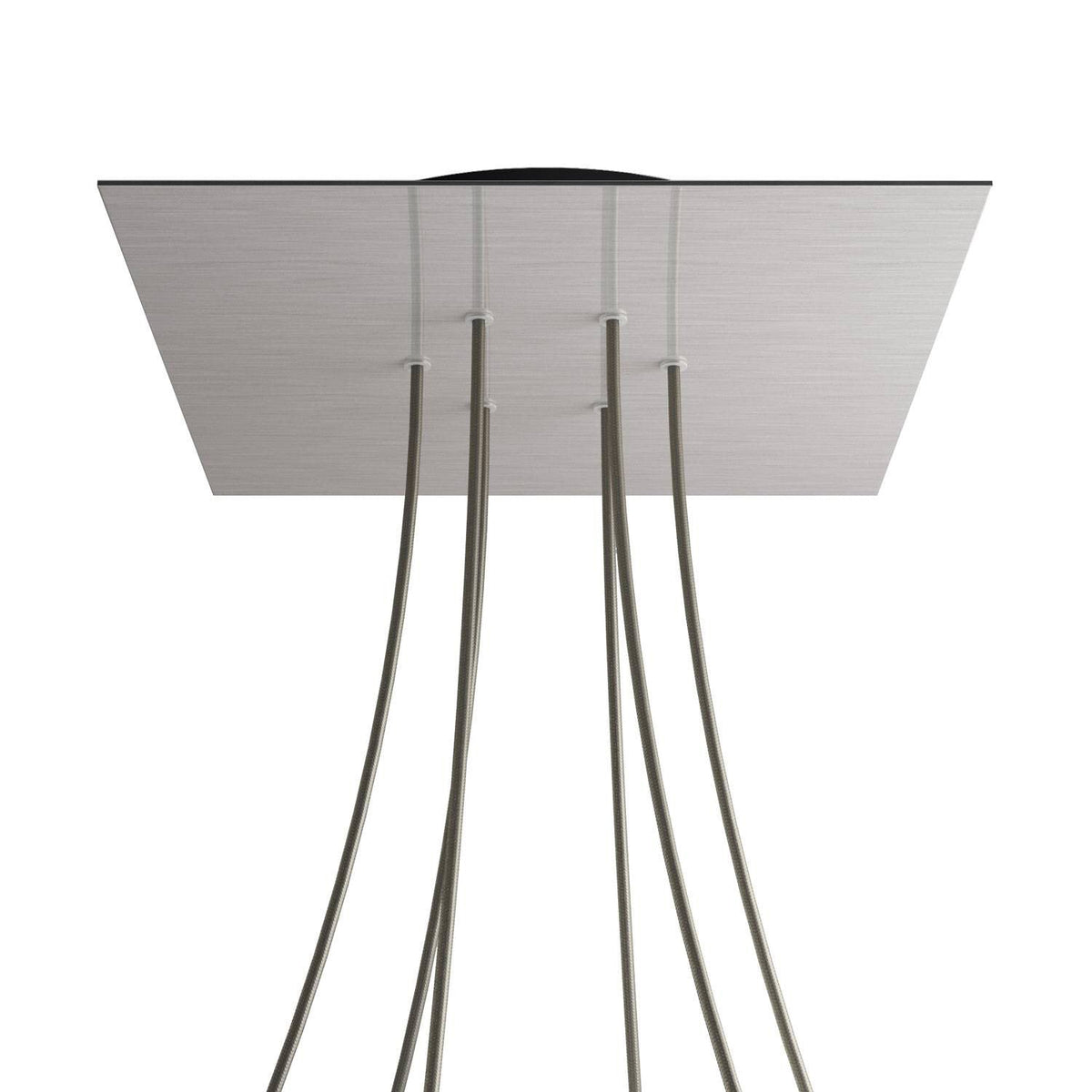 Čtvercový stropní baldachýn Rose-One System - průměr 300 mm, kovový materiál, Hladký ocelový Dibond / Černá