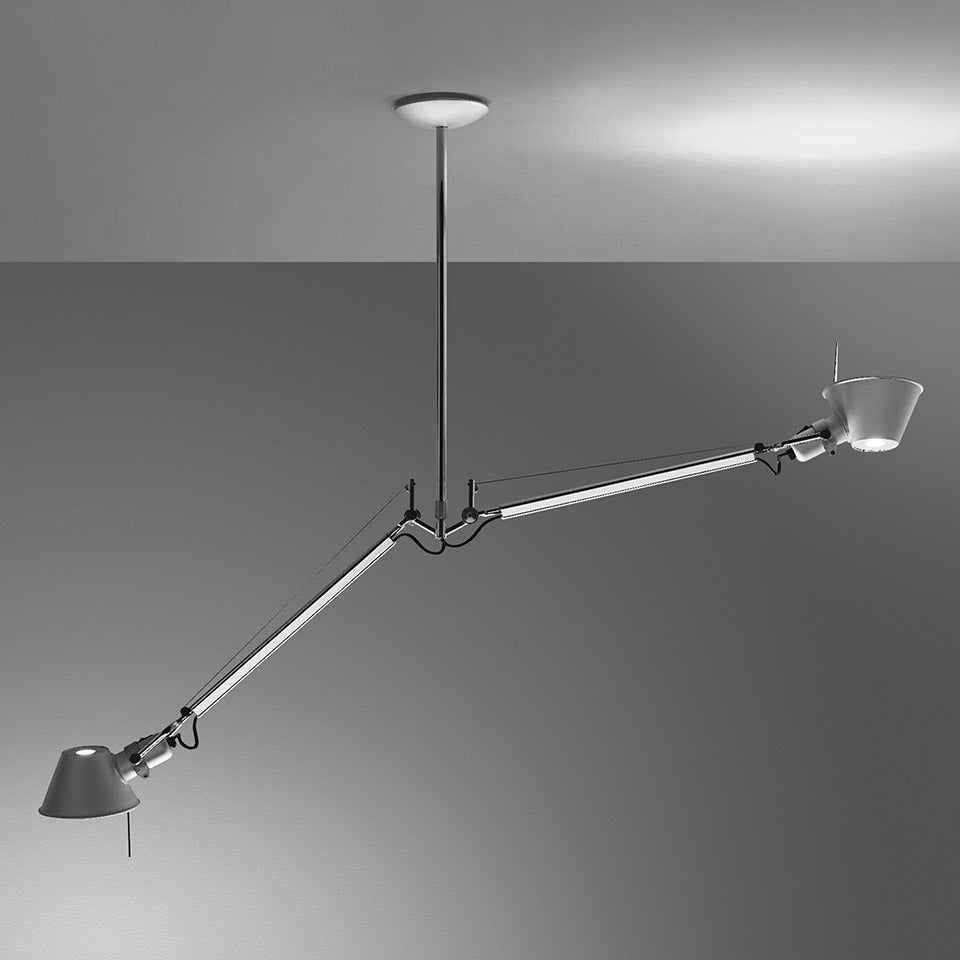 Artemide Tolomeo sospensione due bracci alluminio